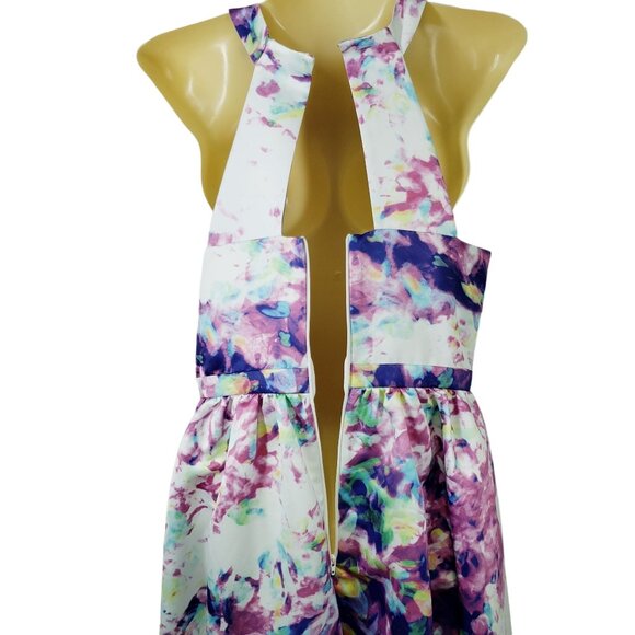 Parker Watercolor Floral Halter Open Back Dress Size 6‎ - Picture 6 of 9
